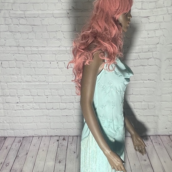 Two Piece Teal Pants and Blouse Size 8 - Picture 3 of 6